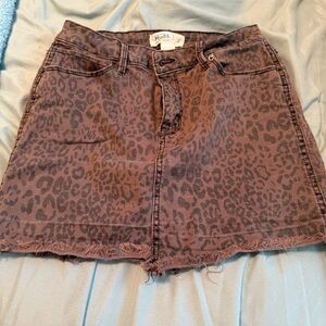 Mudd Brown Leopard Print Mini Skirt western cowgirl concert rodeo